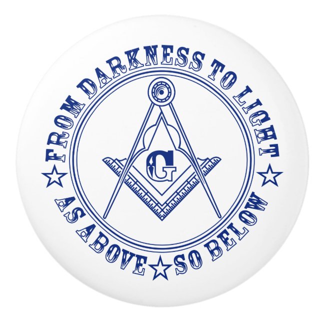 Freimaurersymbol Keramikknauf (Vorderseite)