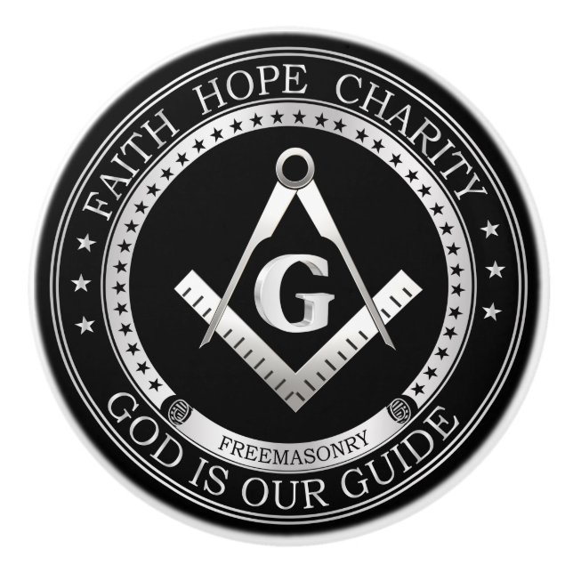 Freimaurersymbol Keramikknauf (Vorderseite)