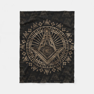 Freimaurersymbol Platz und Kompasse Fleecedecke