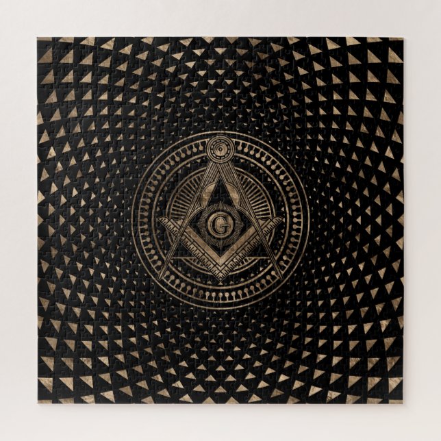 Freimaurersymbol Platz und Kompasse Puzzle (Vertikal)