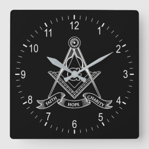 Freimaurersymbol Quadratische Wanduhr