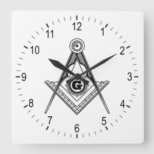 Freimaurersymbol Quadratische Wanduhr