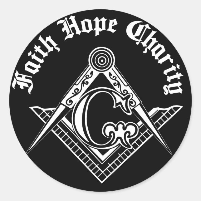 Freimaurersymbol Runder Aufkleber (Vorderseite)