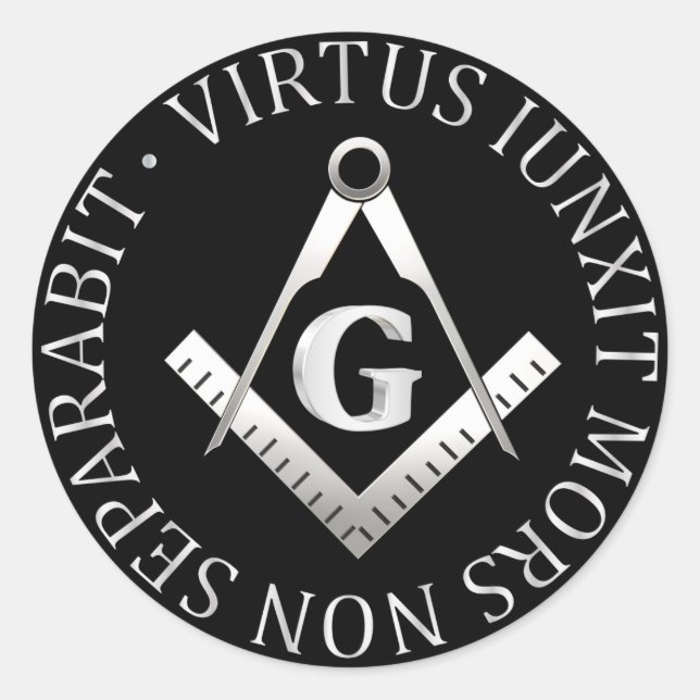 Freimaurersymbol Runder Aufkleber (Vorderseite)