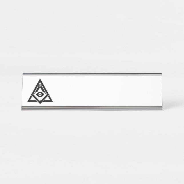 Freimaurersymbol Schreibtischnamensplakette (Vorderseite )