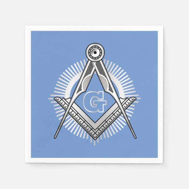 Freimaurersymbol Serviette (Vorderseite)