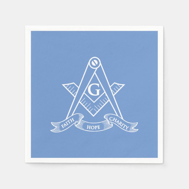 Freimaurersymbol Serviette (Vorderseite)