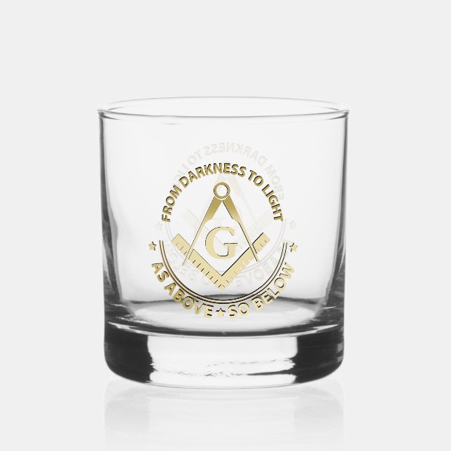 Freimaurersymbol Whiskyglas (Rückseite)
