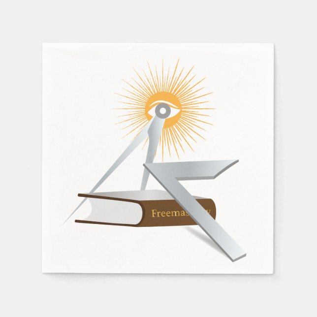 Freimaurersymbolen Serviette (Vorderseite)
