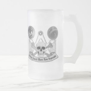 FreimaurerTotenkopf mit gekreuzter Knochen Mattglas Bierglas