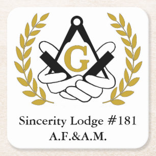 FreimaurerUntersetzer Rechteckiger Pappuntersetzer