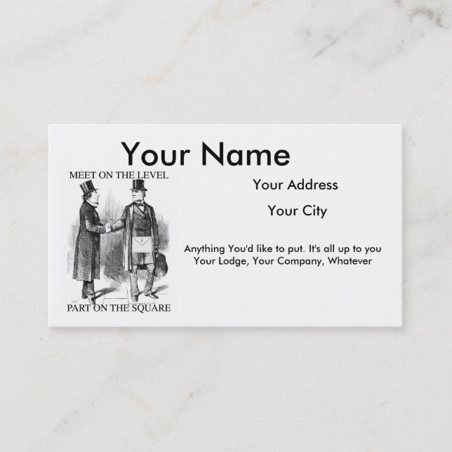 FreimaurerVisitenkarten Visitenkarte (Vorderseite)