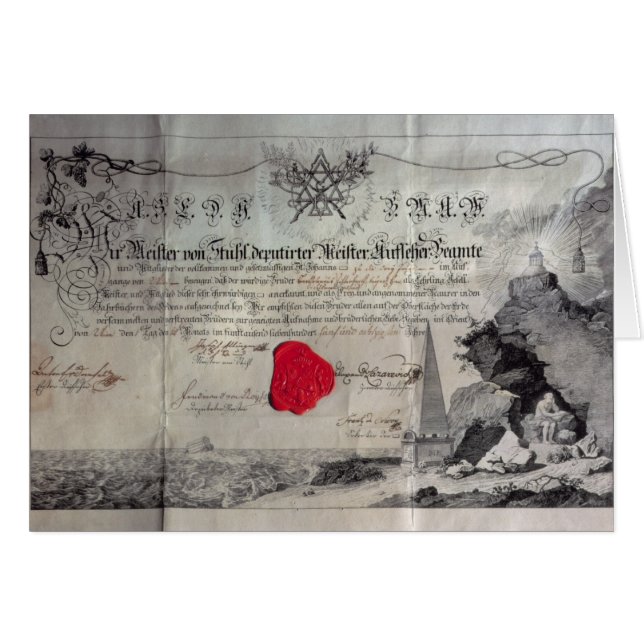 Freimaurerzertifikat, 1785 (Vorderseite (Horizontal))