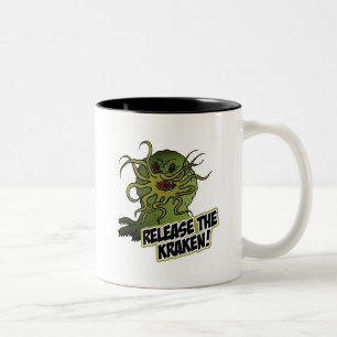 Freisetzung des kraken zweifarbige tasse