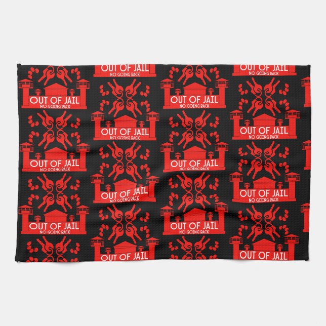 Freisetzungsgeschenk aus dem Gefängnis Geschirrtuch (Horizontal)