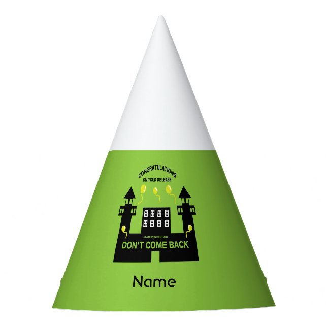 Freisetzungsgeschenk aus dem Gefängnis Partyhütchen (Vorderseite)