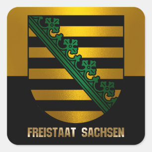 Freistaat Sachsen Quadratischer Aufkleber
