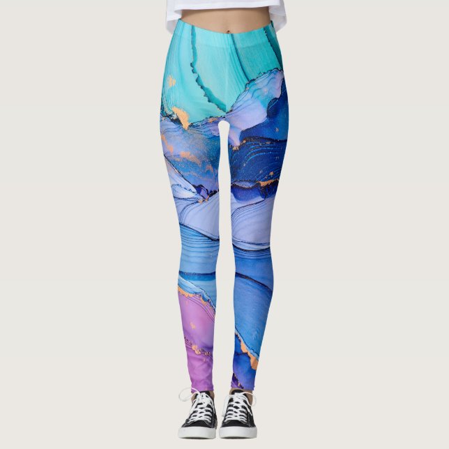 Freistehende Texturen, luxuriöse abstrakte Kunst. Leggings (Vorderseite)