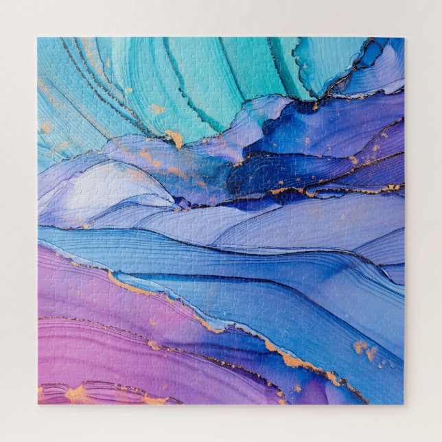 Freistehende Texturen, luxuriöse abstrakte Kunst. Puzzle (Vertikal)