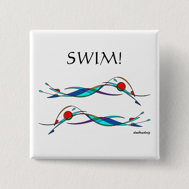 Freistil-Schwimmer-Duo-Knopf Button (Vorderseite)