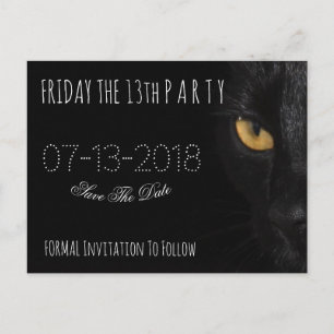 Freitag Das 13. Party Save the Date Schwarze Katze Ankündigungspostkarte
