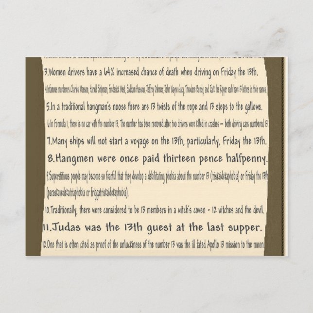 Freitag das 13. postkarte (Vorderseite)