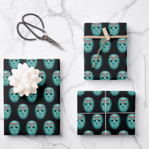 Freitag, den 13.   Blue Hockey Mask Graphic Geschenkpapier Set