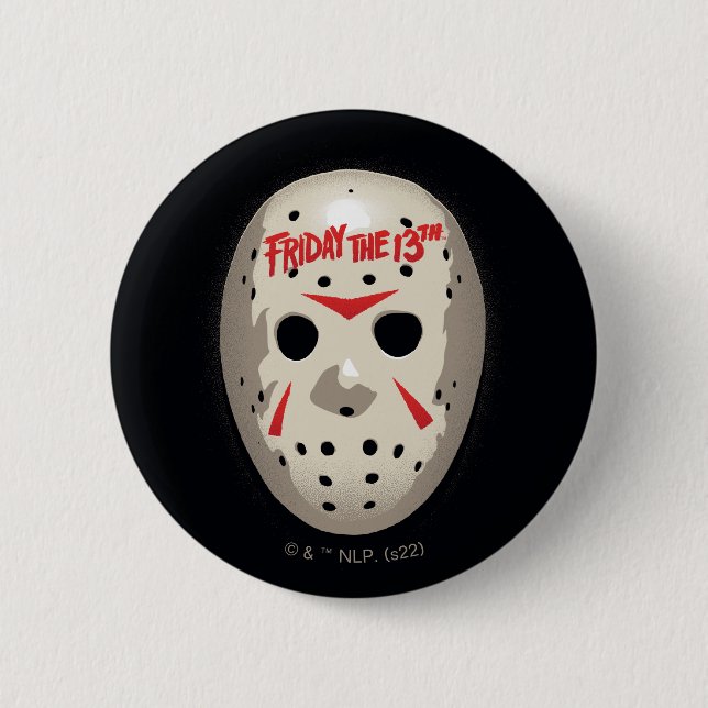 Freitag, den 13. | Hockey Mask Graphic Button (Vorderseite)