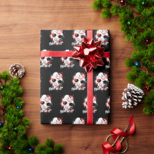 Freitag, den 13.   Paint Spritzer Hockey Mask Geschenkpapier