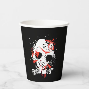 Freitag, den 13. Paint Spritzer Hockey Mask Pappbecher