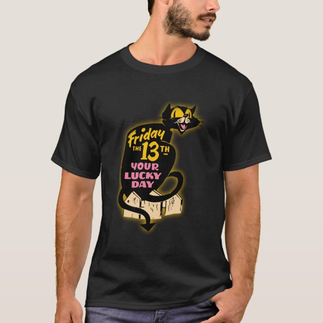 Freitag der 13. Black Cat T - Shirt (Vorderseite)