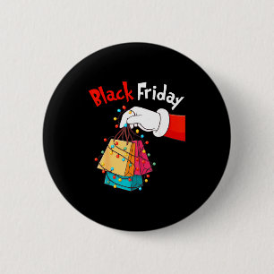 Freitag Einkaufstrupp Weihnachten Schwarz Einkauf Button