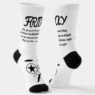 Freitag Gedicht Socks - Trendy, Funny, White&Black Socken