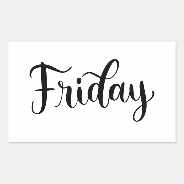 Freitag - Kalligrafie / Briefaufkleber Rechteckiger Aufkleber (Vorderseite)