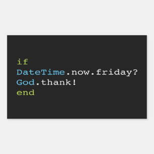 Freitag Rechteckiger Aufkleber