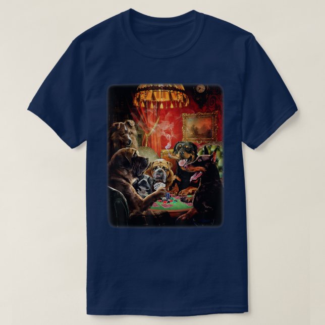 Freitagabend Hunde Poker Turnier, Glücksspiel Luck T-Shirt (Design vorne)