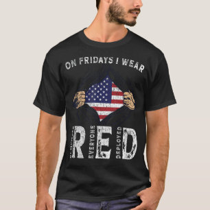 Freitags trage ich Red USA Support American Truppe T-Shirt