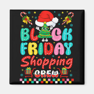 Freitagsshopping-Crew Weihnachtslichter Schwarz Ei Magnet