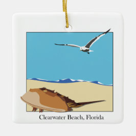 Freiwasser, FL Horseshoe Crab Sea Gull Beach Keramikornament