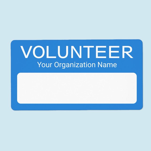 Freiwillige Adhesive Name Abzeichen Personalisiert (MISOOK Blue Volunteer Name Tag Stickers)