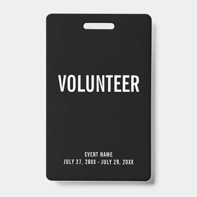 Freiwillige All Access Pass Event Black ID Abzeich Ausweis (Vorderseite)