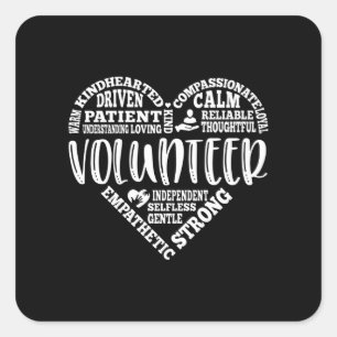 Freiwillige, ehrenamtliche Arbeitnehmerin, Wohltät Quadratischer Aufkleber