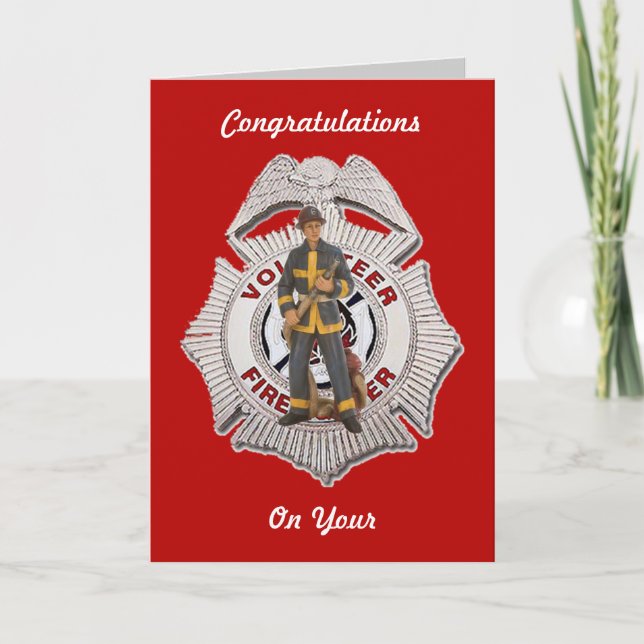 Freiwillige Firefighter Custom Retirement Card Karte (Vorderseite)