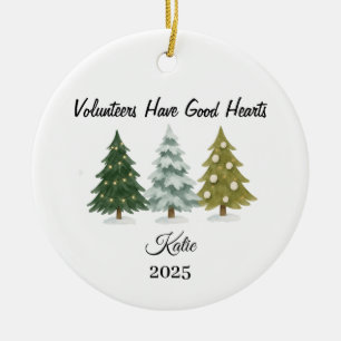 Freiwillige haben gute Herzen, Freiwilligen-Schmuc Keramik Ornament