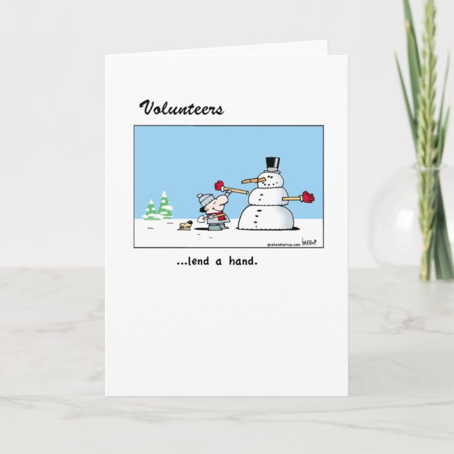 Freiwillige leihen eine Hand Dankeskarte (Vorderseite)