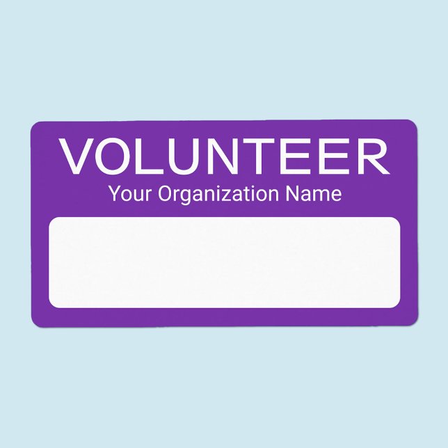 Freiwillige Lila Name-Tag-Stickers für benutzerdef (MISOOK Purple Volunteer Name Tag Stickers)