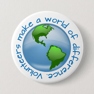Freiwillige machen eine Welt vom Unterschied Button