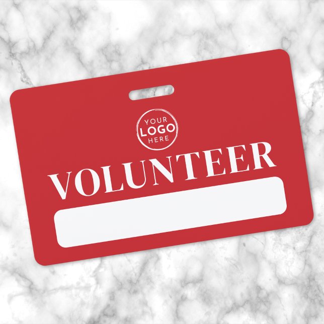 Freiwillige Rote Logos Ausweis (Simple Red Volunteer Badge)
