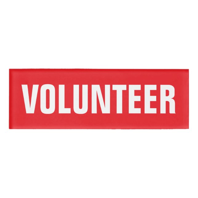 Freiwillige rote und weiße magnetische Umbauten Namenschild (Vorderseite)