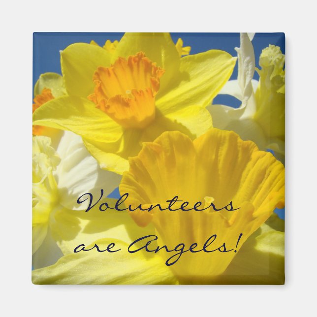 Freiwillige sind Engel! Magnet Geschenke Daffodils (Vorne)